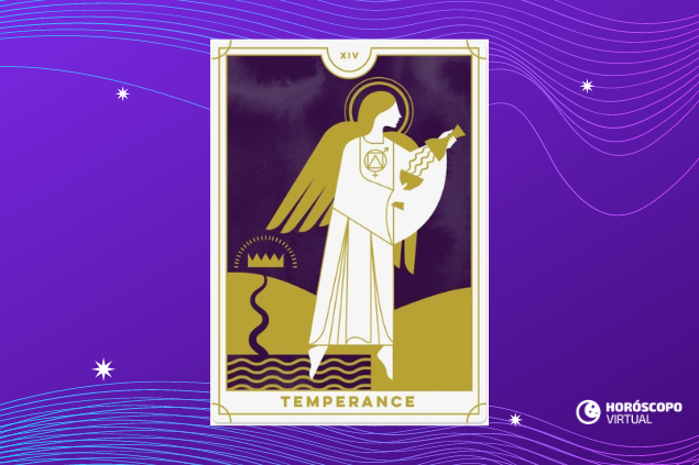 Carta de tarot Temperança virada para cima