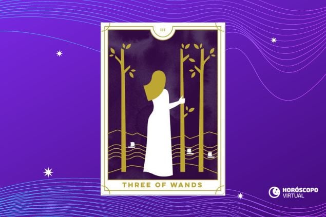 Imagem da carta de tarot 3 de paus